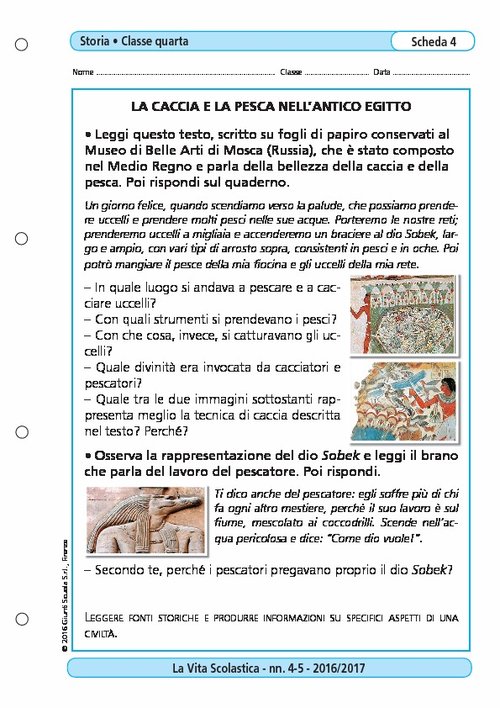 La caccia e la pesca nell'antico Egitto | Giunti Scuola La caccia e la pesca nell'antico Egitto | Giunti Scuola