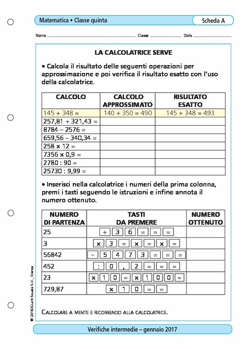 La calcolatrice serve | Giunti Scuola La calcolatrice serve | Giunti Scuola