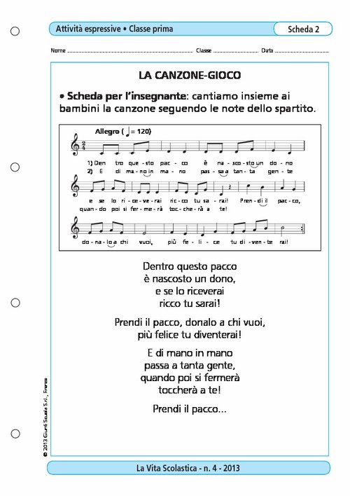 La canzone-gioco | Giunti Scuola La canzone-gioco | Giunti Scuola