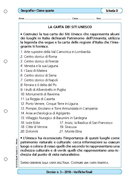 La carta dei siti Unesco | Giunti Scuola La carta dei siti Unesco | Giunti Scuola