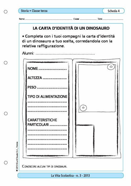 La carta di identità di un dinosauro | Giunti Scuola La carta di identità di un dinosauro | Giunti Scuola