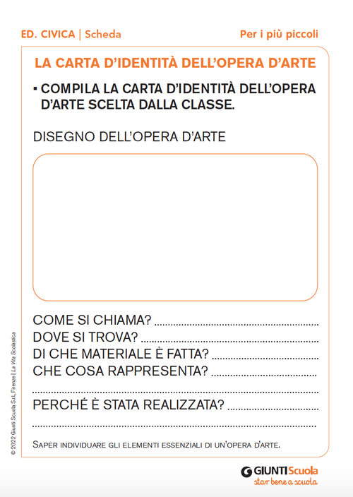 La carta d'identità dell'opera d'arte | Giunti Scuola La carta d'identità dell'opera d'arte | Giunti Scuola