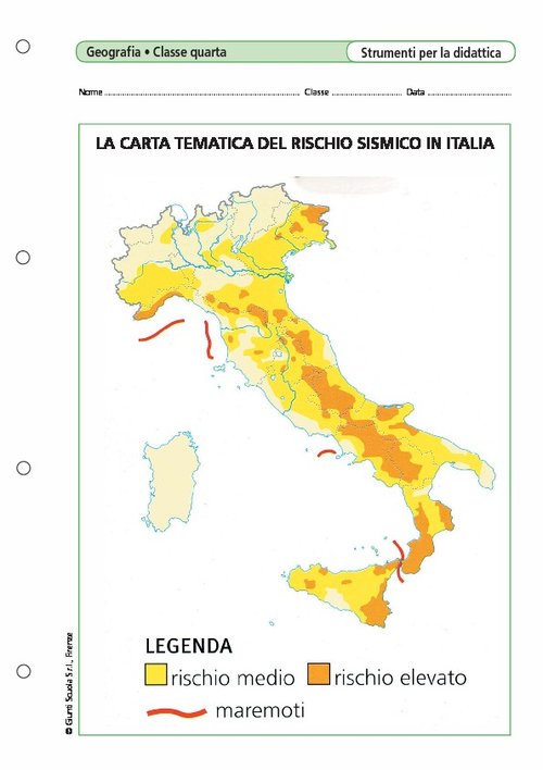 La carta tematica del rischio sismico in Italia | Giunti Scuola