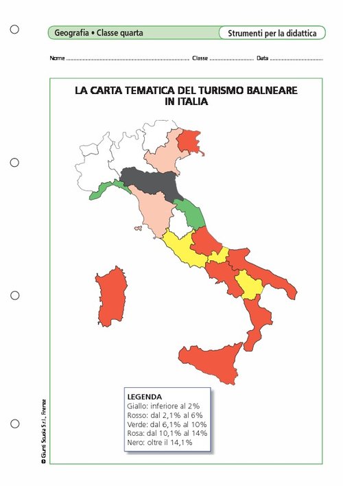 La carta tematica del turismo balneare in Italia | Giunti Scuola La carta tematica del turismo balneare in Italia | Giunti Scuola