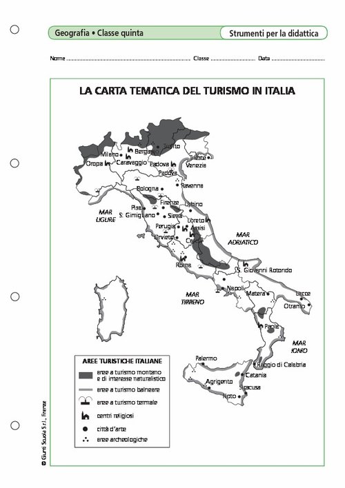 La carta tematica del turismo in Italia | Giunti Scuola