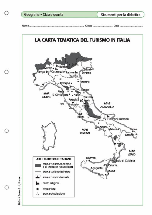 La carta tematica del turismo in Italia | Giunti Scuola La carta tematica del turismo in Italia | Giunti Scuola