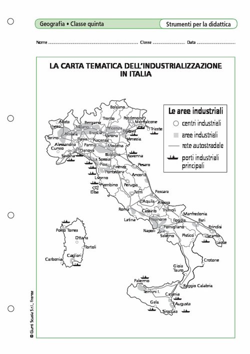 La carta tematica dell'industrializzazione in Italia | Giunti Scuola La carta tematica dell'industrializzazione in Italia | Giunti Scuola