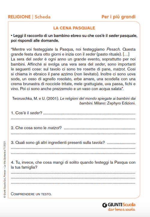 La cena pasquale | Giunti Scuola La cena pasquale | Giunti Scuola