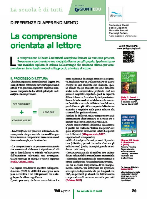 La comprensione orientata al lettore | Giunti Scuola La comprensione orientata al lettore | Giunti Scuola