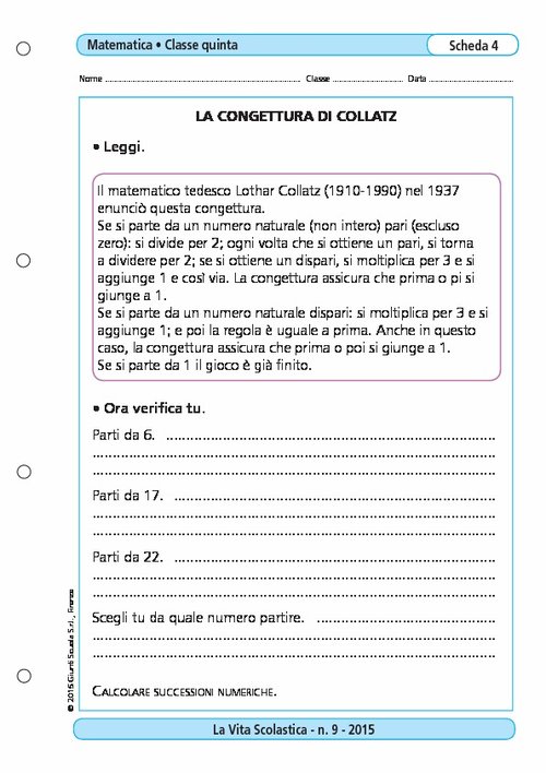 La congettura di Collatz | Giunti Scuola La congettura di Collatz | Giunti Scuola