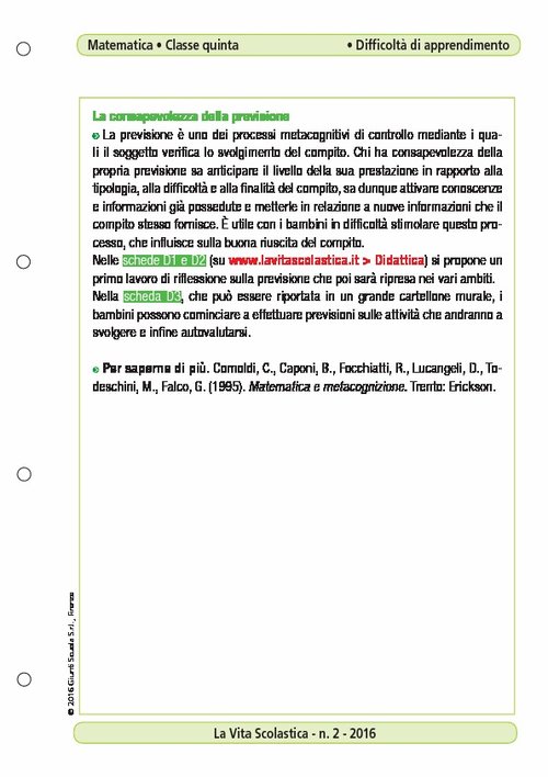 La consapevolezza della previsione | Giunti Scuola