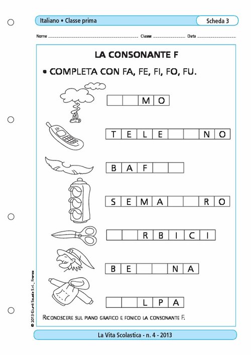 La consonante F | Giunti Scuola La consonante F | Giunti Scuola