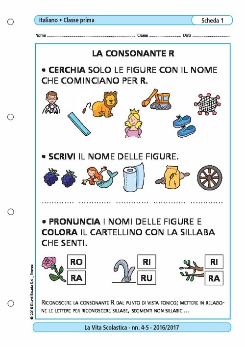 La consonante R | Giunti Scuola La consonante R | Giunti Scuola