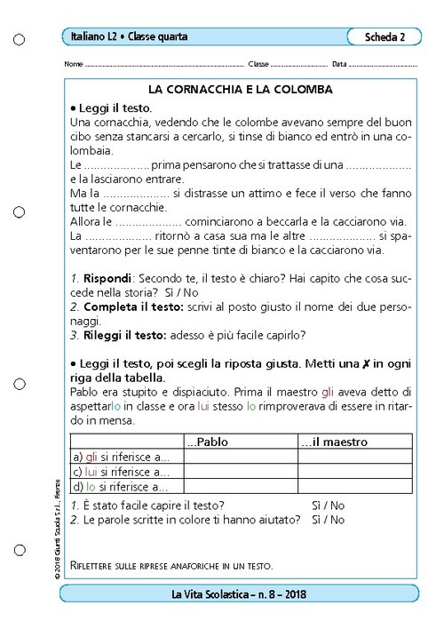 La cornacchia e la colomba | Giunti Scuola La cornacchia e la colomba | Giunti Scuola