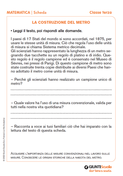 La costruzione del metro | Giunti Scuola La costruzione del metro | Giunti Scuola