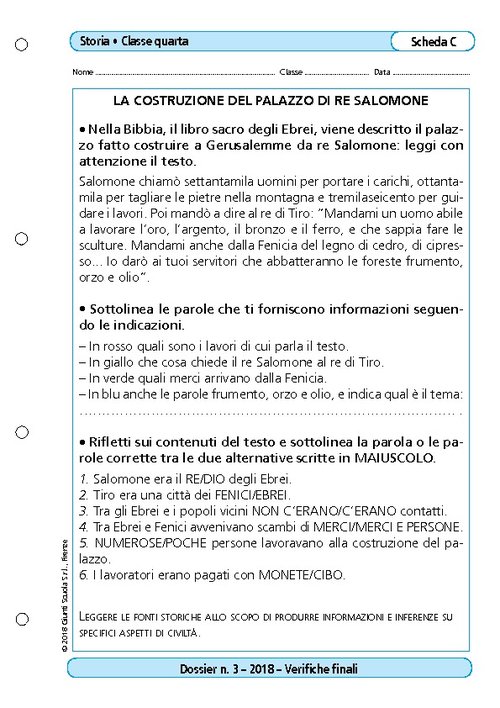 La costruzione del palazzo di re Salomone | Giunti Scuola La costruzione del palazzo di re Salomone | Giunti Scuola