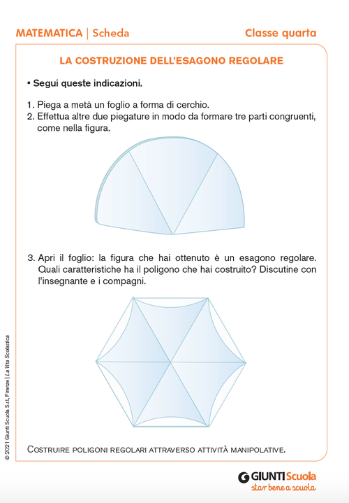La costruzione dell’esagono regolare | Giunti Scuola La costruzione dell’esagono regolare | Giunti Scuola