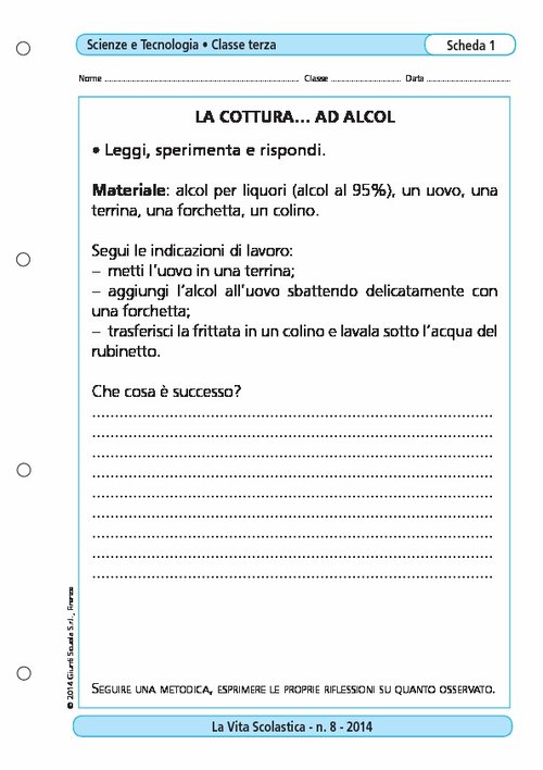 La cottura... ad alcol | Giunti Scuola La cottura... ad alcol | Giunti Scuola