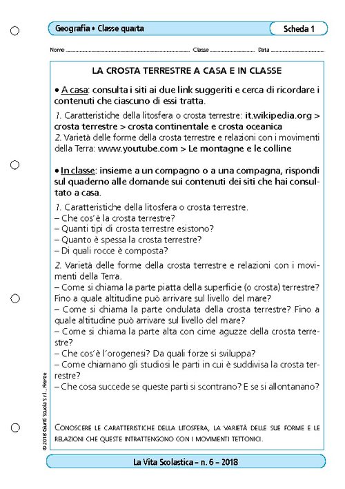 La crosta terrestre a casa e in classe | Giunti Scuola La crosta terrestre a casa e in classe | Giunti Scuola
