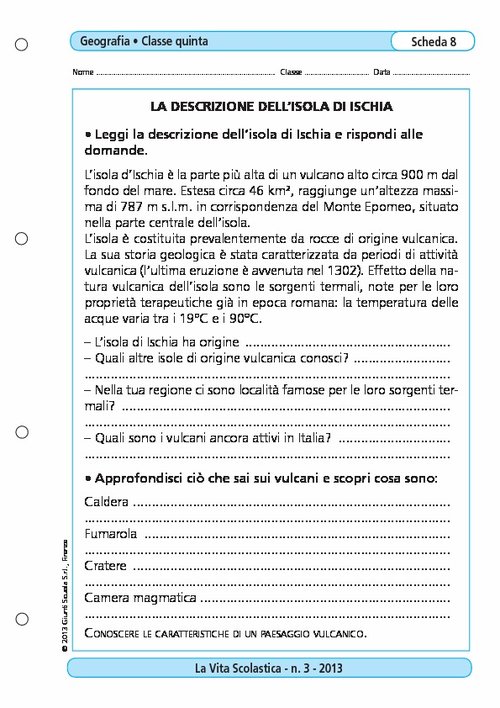 La descrizione dell'isola di Ischia | Giunti Scuola La descrizione dell'isola di Ischia | Giunti Scuola