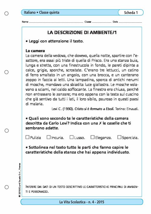 La descrizione di ambiente/1 | Giunti Scuola La descrizione di ambiente/1 | Giunti Scuola