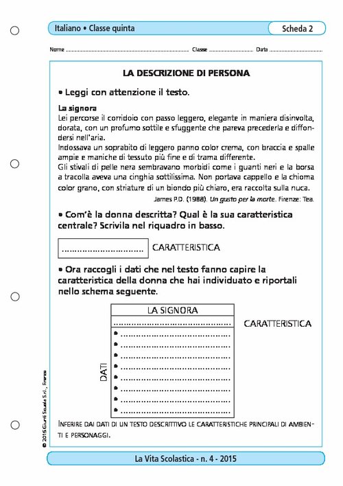La descrizione di persona | Giunti Scuola La descrizione di persona | Giunti Scuola