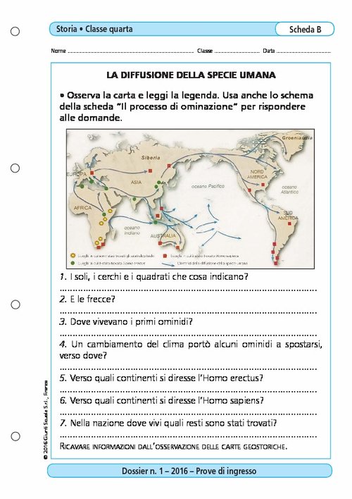 La diffusione della specie umana | Giunti Scuola La diffusione della specie umana | Giunti Scuola