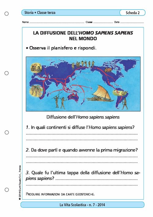 La diffusione dell'Homo sapiens sapiens nel mondo | Giunti Scuola La diffusione dell'Homo sapiens sapiens nel mondo | Giunti Scuola