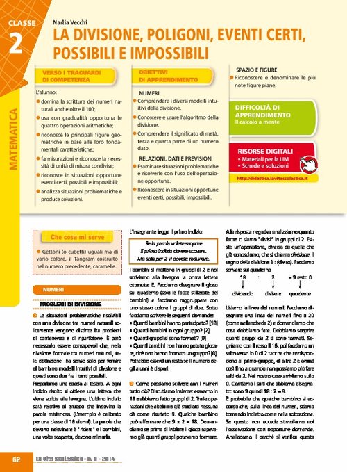 La divisione, poligoni, eventi certi, possibili e impossibili | Giunti Scuola La divisione, poligoni, eventi certi, possibili e impossibili | Giunti Scuola