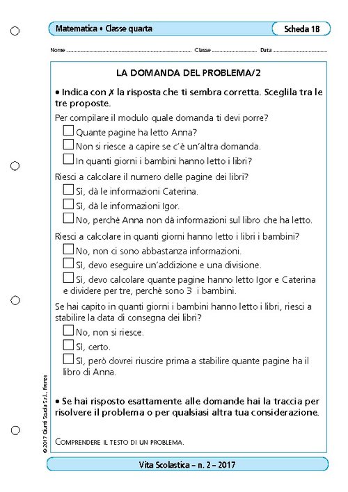 La domanda del problema/2 | Giunti Scuola La domanda del problema/2 | Giunti Scuola