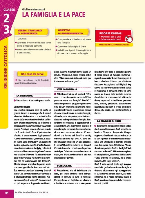 La famiglia e la pace | Giunti Scuola La famiglia e la pace | Giunti Scuola