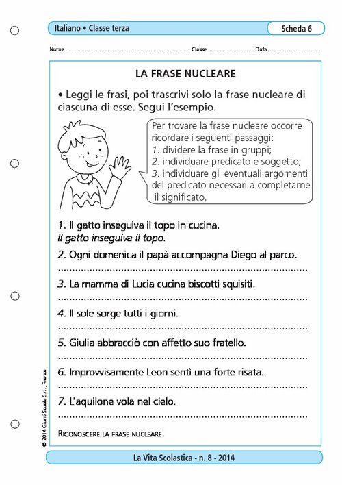 La frase nucleare | Giunti Scuola La frase nucleare | Giunti Scuola