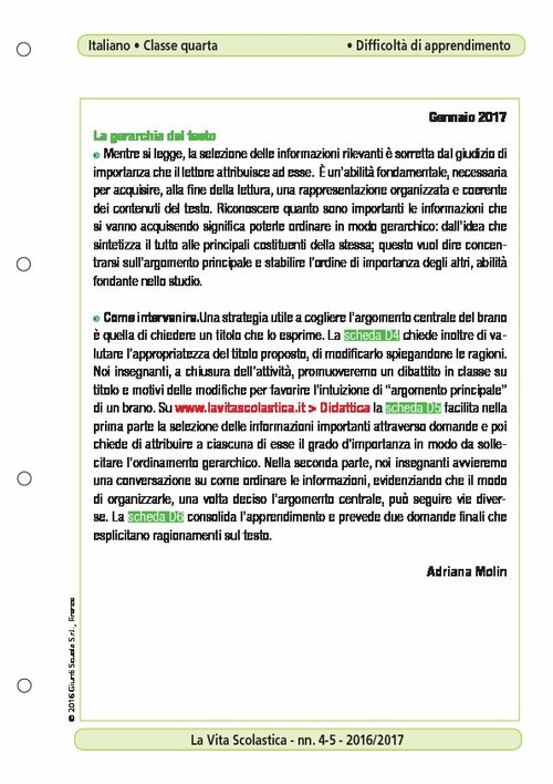 La gerarchia del testo | Giunti Scuola La gerarchia del testo | Giunti Scuola