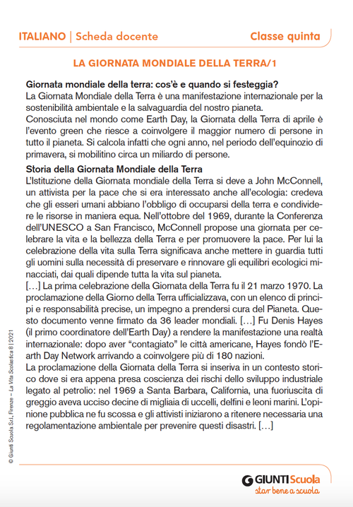La Giornata mondiale della Terra | Giunti Scuola La Giornata mondiale della Terra | Giunti Scuola