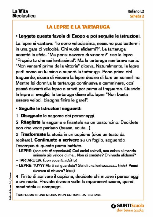 La lepre e la tartaruga | Giunti Scuola La lepre e la tartaruga | Giunti Scuola