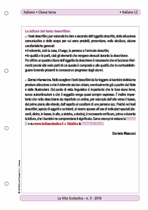 La lettura del testo descrittivo | Giunti Scuola La lettura del testo descrittivo | Giunti Scuola