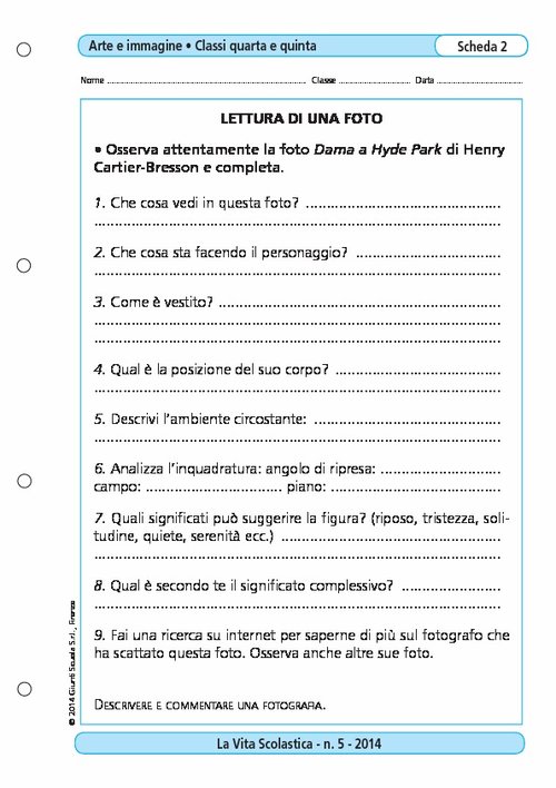La lettura di una foto | Giunti Scuola La lettura di una foto | Giunti Scuola