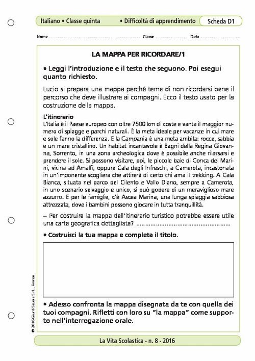 La mappa per ricordare/1 | Giunti Scuola La mappa per ricordare/1 | Giunti Scuola