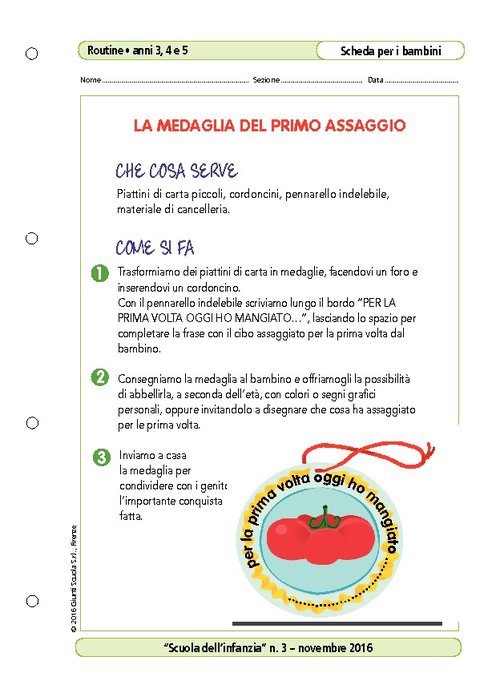 La medaglia del primo assaggio | Giunti Scuola La medaglia del primo assaggio | Giunti Scuola