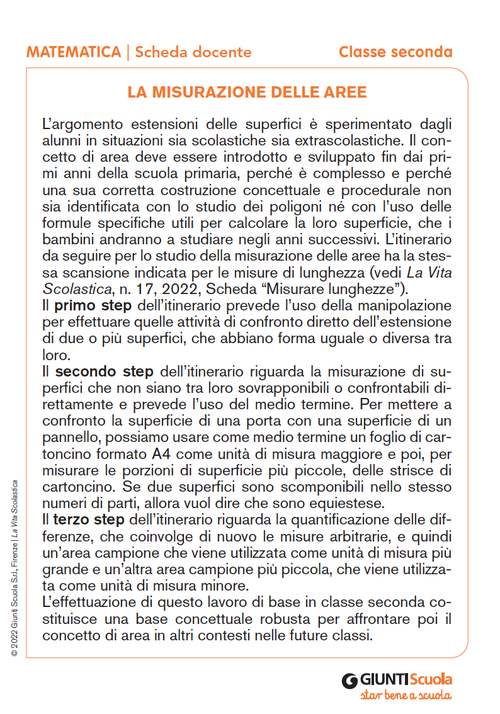 La misurazione delle aree | Giunti Scuola La misurazione delle aree | Giunti Scuola