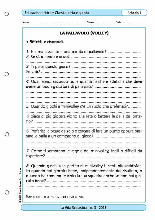 La pallavolo (volley) | Giunti Scuola La pallavolo (volley) | Giunti Scuola