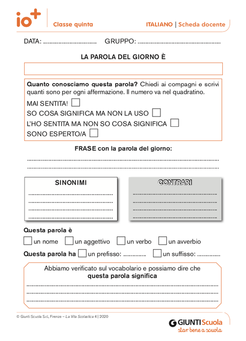 La parola del giorno | Giunti Scuola La parola del giorno | Giunti Scuola