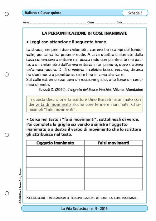 La personificazione di cose inanimate | Giunti Scuola La personificazione di cose inanimate | Giunti Scuola