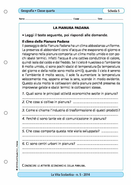 La Pianura Padana | Giunti Scuola La Pianura Padana | Giunti Scuola