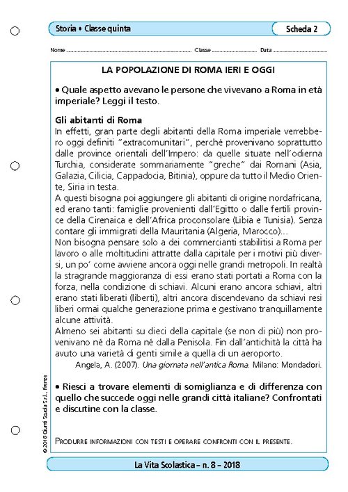 La popolazione di Roma ieri e oggi | Giunti Scuola La popolazione di Roma ieri e oggi | Giunti Scuola