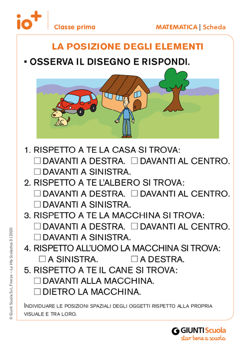 La posizione degli elementi | Giunti Scuola La posizione degli elementi | Giunti Scuola