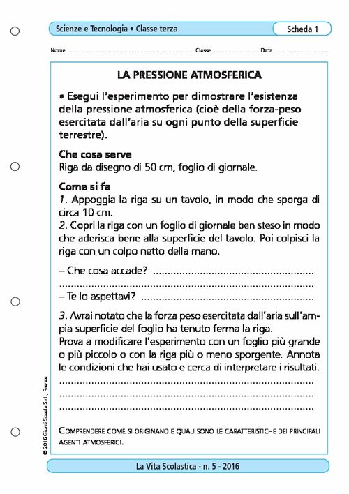 La pressione atmosferica | Giunti Scuola La pressione atmosferica | Giunti Scuola