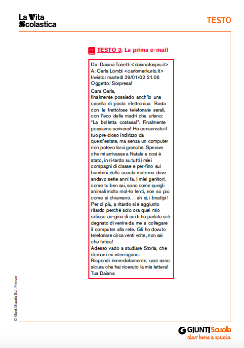La prima e-mail | Giunti Scuola