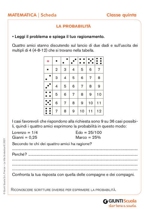 La probabilità | Giunti Scuola La probabilità | Giunti Scuola