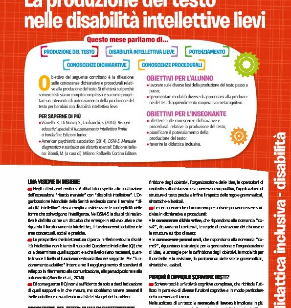 La produzione del testo nelle disabilità intellettive lievi La produzione del testo nelle